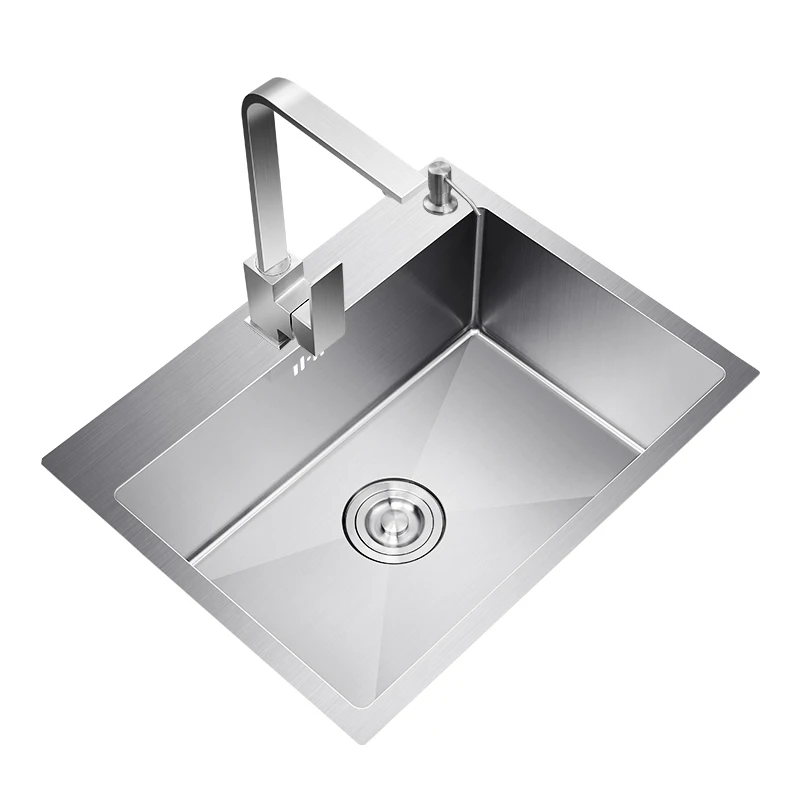 kitchen sink CKWS kitchen sink single sink above counter or undermount stainless steel sinks kitchen vegetable washing basin brushed Cuba