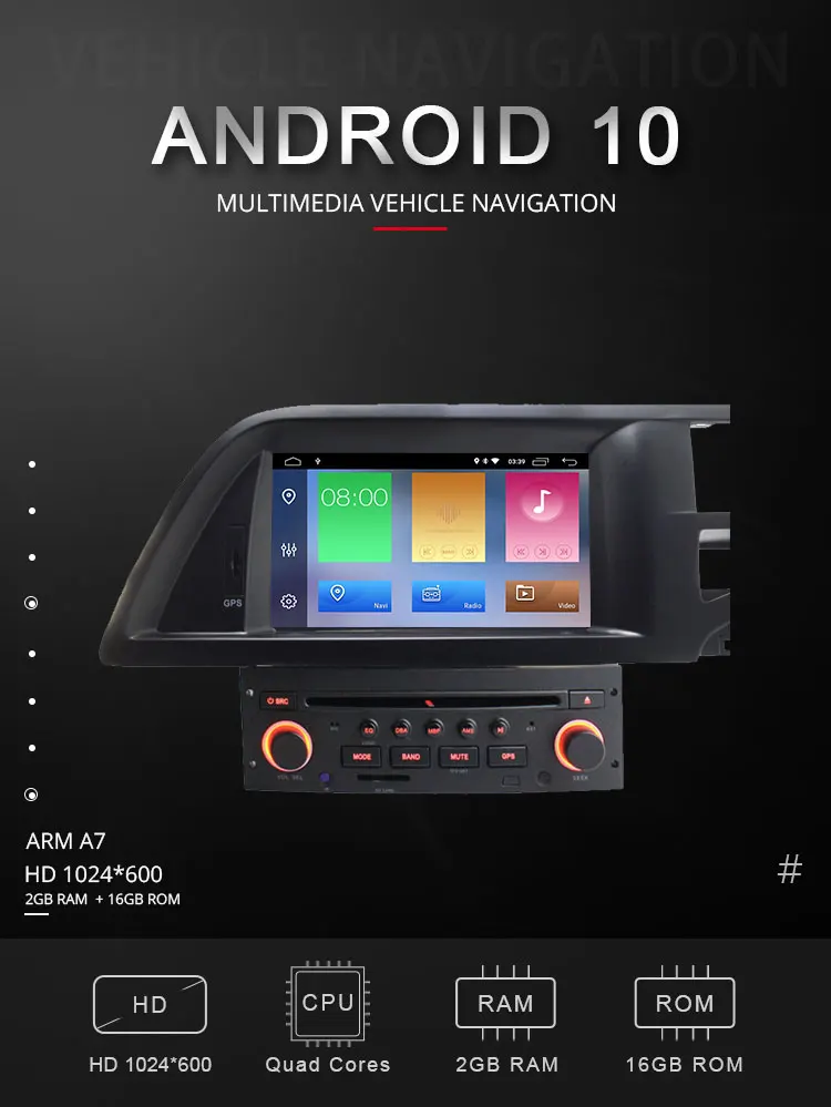 Topsna 1 Din Android 10 автомобильный dvd-плеер для Citroen C5 Мультимедиа gps навигация Радио Зеркало Ссылка wifi четырехъядерный gps Navi RDS