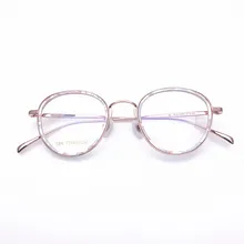 Belight оптический бренд Дизайн 18 К Титан Ретро очки цветочный розовый оправа для женщин рецепт очки оптические очки