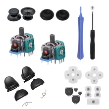 Controle para ps4 original, peças de reposição, controle rocker, polegar, aderência, botão de gatilho, mola, kit de chave de fenda tripla
