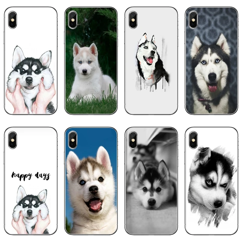 Чехол для Samsung Galaxy J8 J7 J5 Prime pro J3 A3 A5 A7 2018 2017 2016 с изображением животного Хаски щенка |