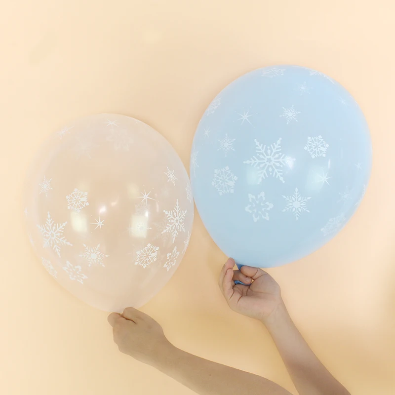Christmas Latex Balloon Frozen Snowflake Clear Air Balloons Birthday Party Merry Christmas Decor Happy New Year Party Supplies