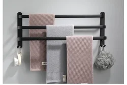 1PCS 3 Layer Aluminum Black Towel Rail Matte Black Towel Holder Home Towel Hanger Wall Mounted Towel Rack Bathroom 30-50 CM