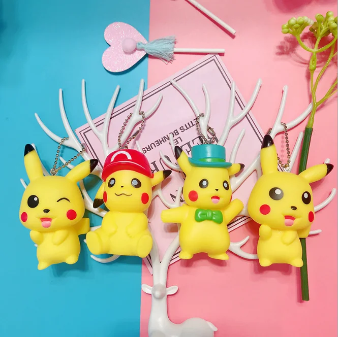 3D Аниме Фигурка Pokemon Go брелок ПВХ мультфильм карманные монстры Пикачу кулон для