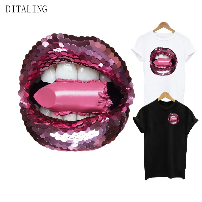 Sexy Lips Patches Fashion Women Heat Transfer Sticker On Clothes Thermal For T-Shirt Tops DIY Washable Iron Transfers | Дом и сад