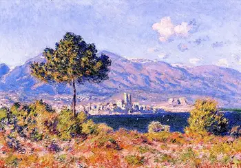 

11 Hand Painted Art Paintings by College Teachers - View of Antibes from Plateau Claude Monet landscape - Oil Painting on Canvas