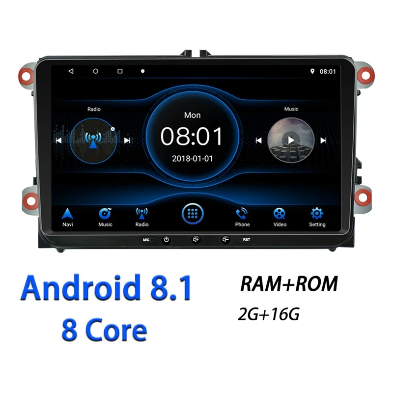 Android 8,1 автомобильное радио стерео 9 дюймов емкостный сенсорный ips экран HD gps навигация Bluetooth USB плеер 2G DDR3+ 16G NAND Memo