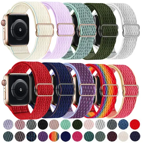 Nylon Strap For Apple Watch band 38 40 42 44 45 49mm Sports Loop Watchband For IWatch series Ultra 9 8 7 SE 6 5 4 Correa - Image 4