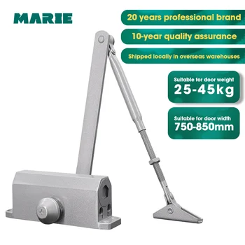 

Marie 1102 Silver Automatic Speed Adjustable Hydraulic Buffer Door Closer Simple Installation For 25-45kg Commercial Residential