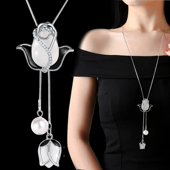 

Long Flower Necklaces & Pendants for Women Collier Femme Maxi Fashion Geometric Fashion Statement Colar Accessories Jewelry 2020