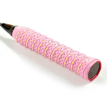 

1 Pcs Tennis Racket Badminton Racket Grip Sweatproof Belt Two-color Perforated Breathable Wearable Sweatband