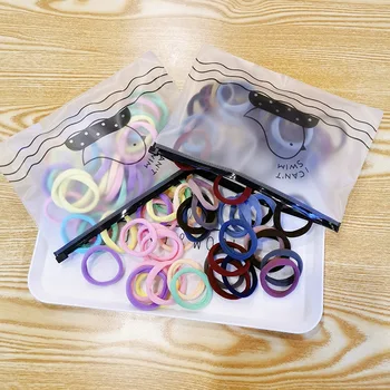 

50 Pcs/bag Korean Simple Basis Colorful Rubber Band Hair Rope Fashion Sweet Girl Women's Ponytail Hair Accessories Wholesale