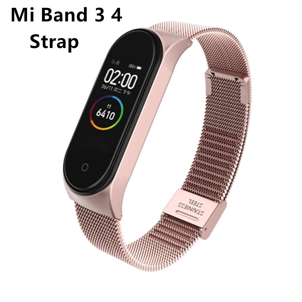 Mi Band 3 4 ремешок на запястье металлический Безвинтовой браслет из нержавеющей стали для Xiaomi mi 4 3 Ремешок Браслет mi Band 4 3 браслеты Pulseira