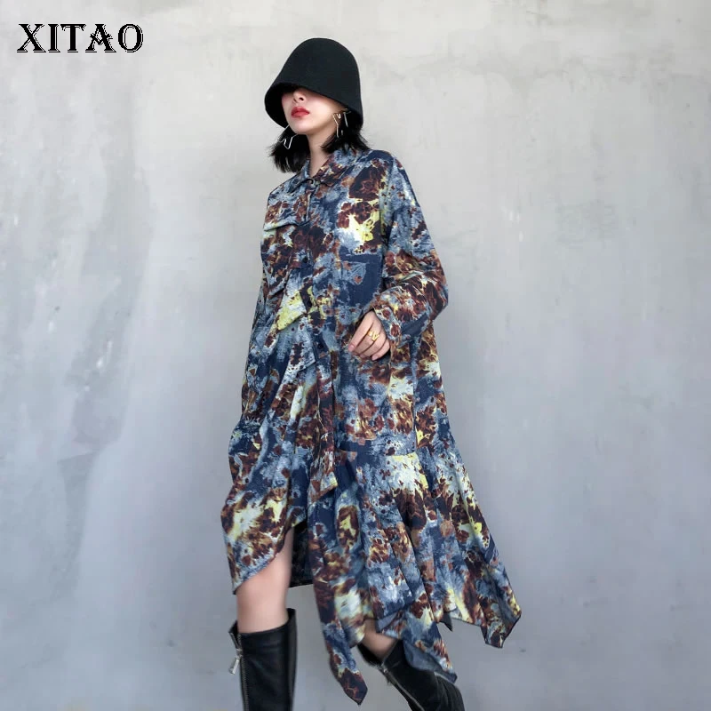 XITAO Tide Брендовое женское платье 2020 новое Раннее весеннее плиссированное средней