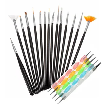 

MJ Nail Brush For Manicure Gel Brush For Nail Art 20Pcs/Set Ombre Brush For Gradient For Gel Nail Polish Painting Drawing