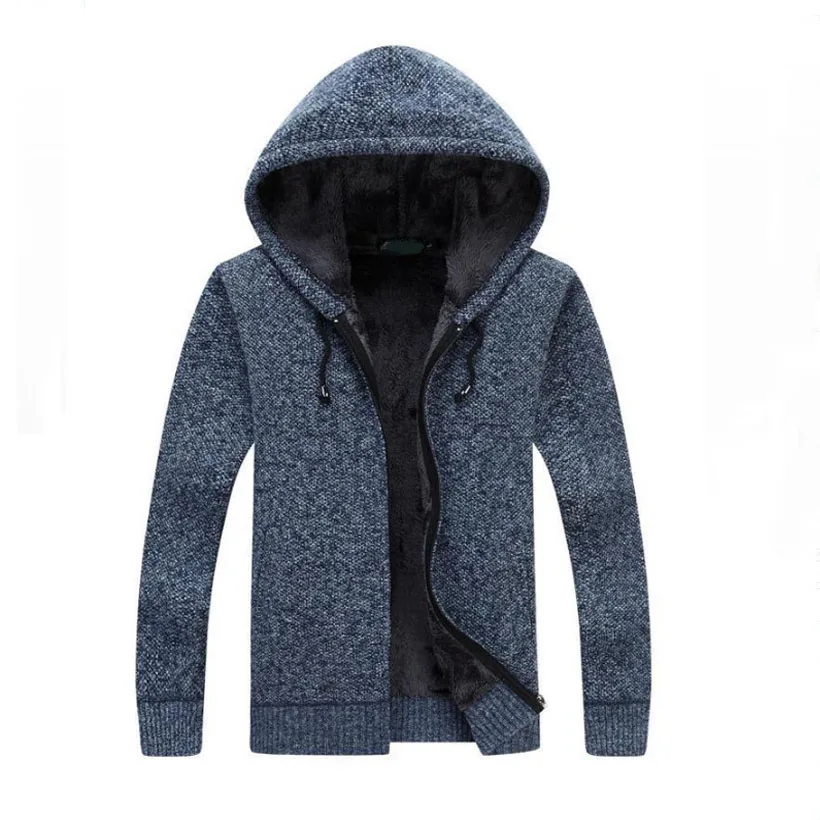 

Winter multicolored sweater with thick wool warm windproof jacket men's plus-size knit jacket