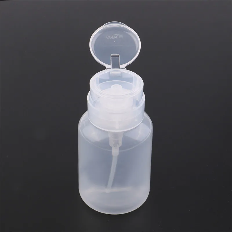 

1pc 250ml Clear Empty Nail Bottle Container Pump Dispenser Cleanser Press Polish Remover Liquid Manicure Nail Art Bottle Tool