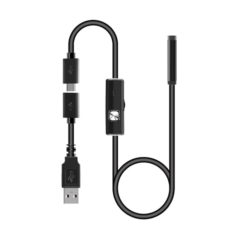 Мини эндоскоп с микро usb 7 мм 1 м 5 2 мягкий кабель IP67 Водонепроницаемая Бороскоп