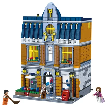 

Construction Toys Building Blocks MOC Stacking DIY Bricks City Street Views Hill Tavern Model Kits Toys For Kids Children Gift