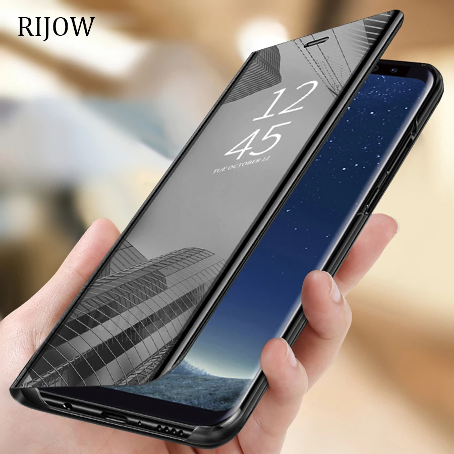 Умный зеркальный чехол для Huawei P40 P30 P20 Pro кожаный флип Mate 20 30 lite P Smart Z 2019 Nova 7 5 Y7P Honor