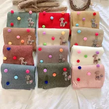 Новинка; зимний детский шарф в Корейском стиле; вязаный шерстяной Теплый шарф с рисунком для маленьких мальчиков и девочек;