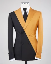 Men's 2-Piece Wedding Groom Tuxedo Two-tone Jacket Slim Fit Jacket Party Dress Blazer + Pants