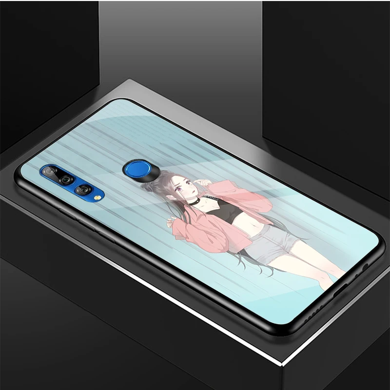 huawei waterproof phone case Anime gir Tempered Glass Phone Case For Huawei honor 8X 9 10i 20i 20Lite 20Pro 30 Pro Cover Shell huawei silicone case