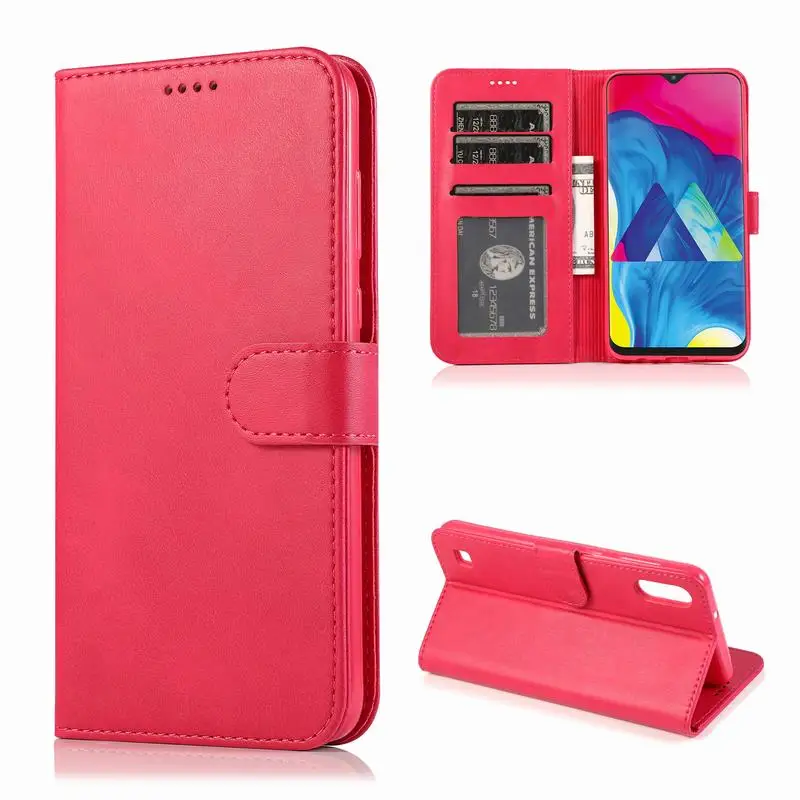 Red Case Чехол для samsung Galaxy A10 A 10S, чехол-бумажник из искусственной кожи, Флип 360, защитный противоударный простой ретро-чехол для телефона - Цвет: Red Case