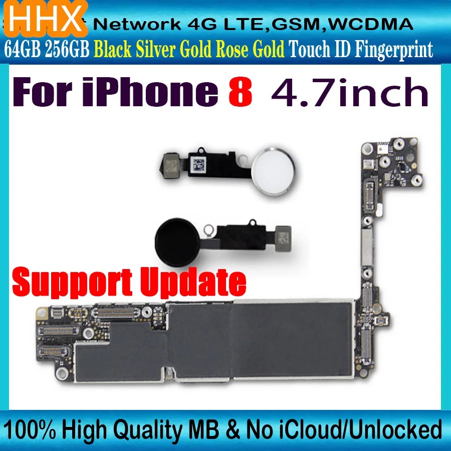 Заводская разблокированная материнская плата для iPhone 8 4 7 дюйма с Touch ID 100%