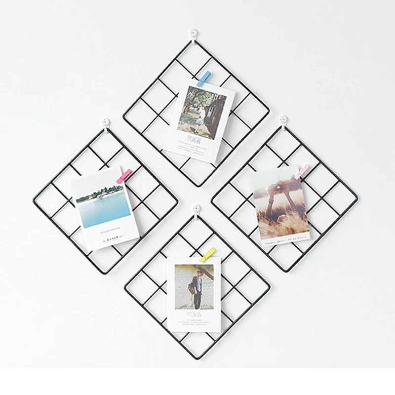 В скандинавском стиле металлическая сетка настенные фото сетки фотографии Рамка для открыток железные Домашние DIY декоративные полки
