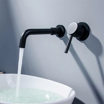 

Bathroom Kitchen 360°Rotatable Brass 20cm Basin Faucets Concealed Mixer Tap Single Handle Hot And Cold Taps