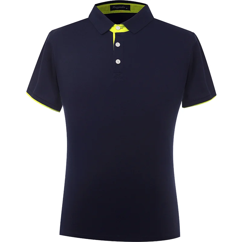 YOTEE Повседневная Высококачественная футболка поло с коротким рукавом с логотипом персональной компании на заказ для мужчин и женщин - Цвет: Navy
