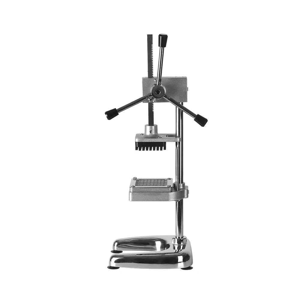Manual French Fries Machine Potato Cutter Vegetable Dicer Chips Slicer Fried Potato Cutting Maker Stainless Steel W/ 3 Blades