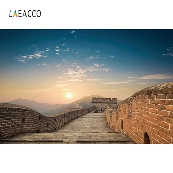 

Laeacco Sunset The Great Wall Photography Backgrounds Customized Nature Portrait Scenic Photographic Backdrops For Photo Studio