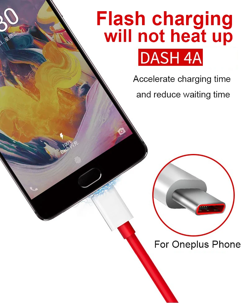 Тип usb-c кабель 4A строка данных для oneplus QC3.0 Быстрый зарядный кабель с разъемом usb type-c кабель 1/1. 5/2m