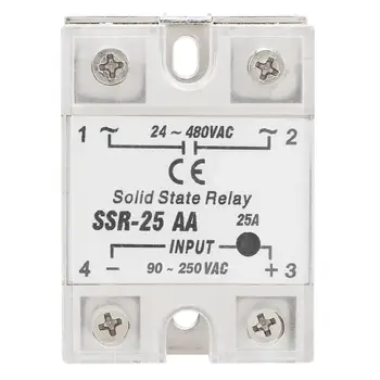 

SSR-25 AA 25A Solid State Relay Module SSR AC-AC Input 90-250V AC Output 24-480V AC.