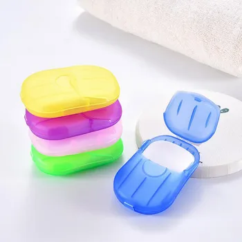 

8 Set 160 Sheet Soap Paper Disposable Hand Washing Tablet Travel Mini Carry Toilet Portable Soluble Disinfectant Soap Paper 2020
