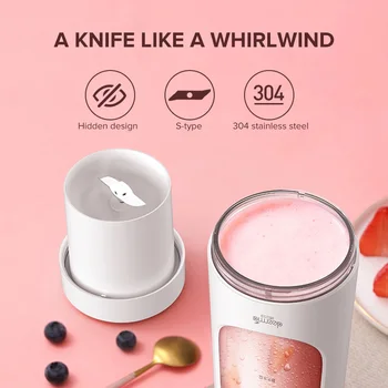 

New 2020 Deerma DEM - NU30 Portable Fruit Juicer USB Rechargeable Mini Wireless DIY Milkshake Vegetable Blender 300ml Water Cup