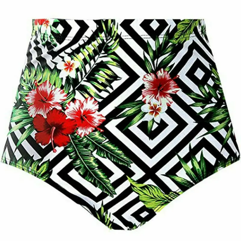 Women High Waist Short Bottom Plus Size Swimsuit Swimwear Bathing Bikini Pant Solid Sexy Swimming Bottom Shorts