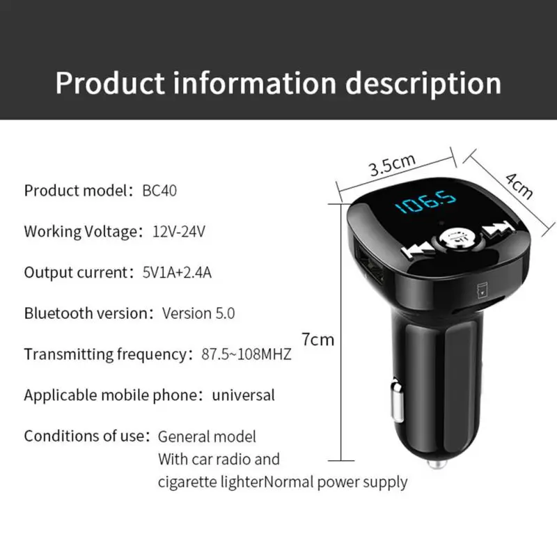 Двойной USB зарядное устройство светодиодный дисплей Автомобильный Bluetooth MP3 музыкальный плеер Hands-free fm-передатчик Автомобильный Bluetooth MP3-плеер подходит для TF карты