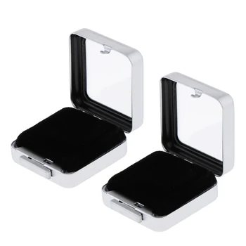 

2pcs Jewelry Tray Box Velvet Display Box High End Jewelry Box (Matt Silver)