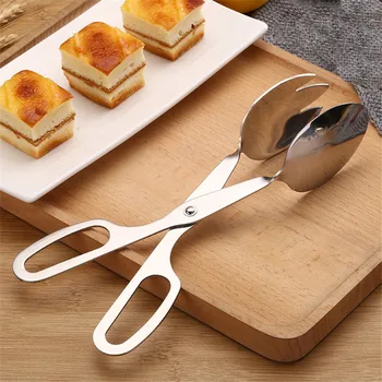 

4YANG Stainless Steel Salad Tongs Egg Clip Kitchen Tool Serving Spoon Fork Kitchen Accessories