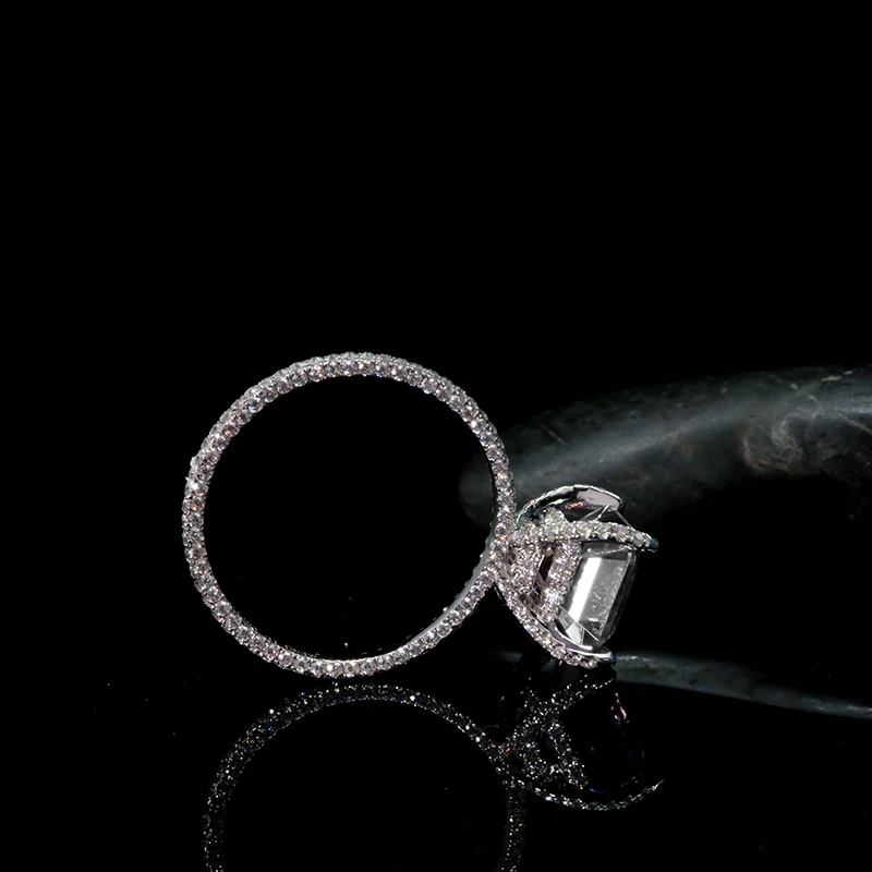 AEAW 4,0 карат Asscher разрезанный Муассанит лабораторный алмаз кольцо отличное соответствие кольцо для женщин твердое 10 к 14 к 18 к белое золото