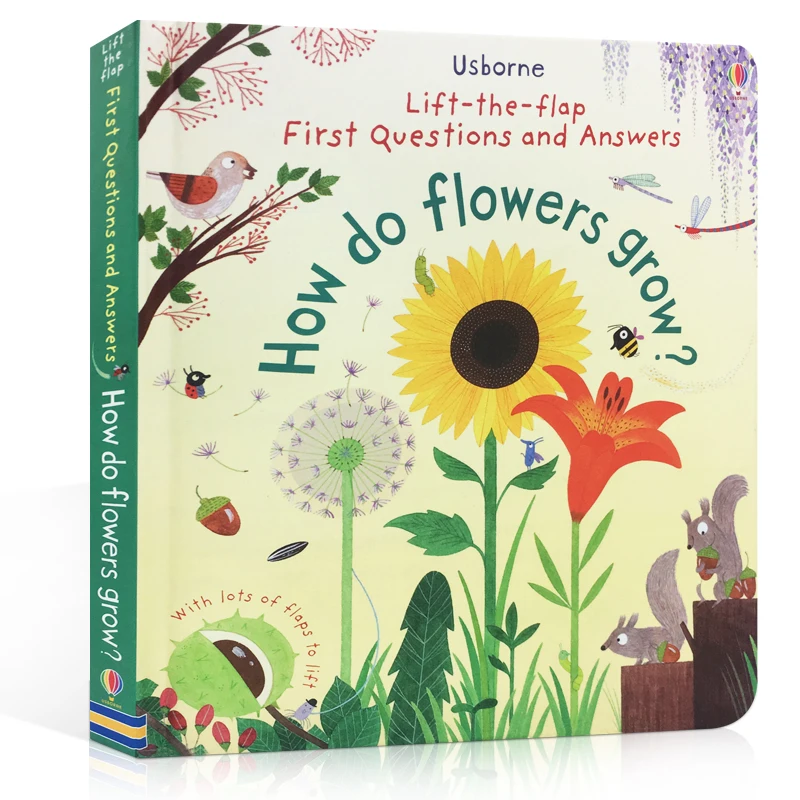 Первые вопросы и ответы через Usborne как расти цветок английские Обучающие книжки с