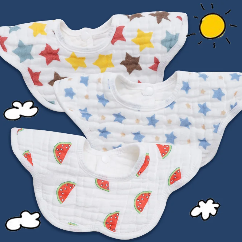 

Fashionable 360 Circular Baby Bibs Scarf 8 Layer Cotton Infantil Saliva Towel Feeding Burp Cloth Baby Stuff Newborn Bandana Bibs