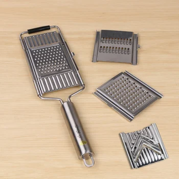 

3 In 1 Multi-Purpose Vegetable Slicer Stainless Steel Grater Blade Fruit Potato Peeler Carrot Cutter Kitchen Cooking Accessories