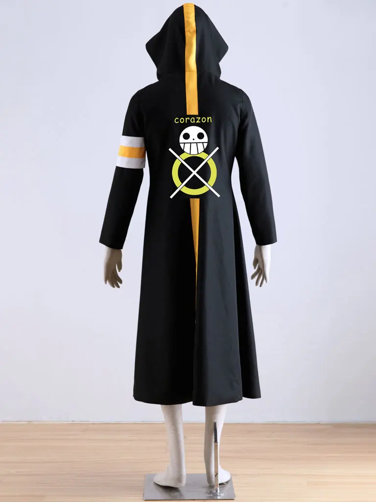 Anime ONE PIECE Cosplay Trafalgar Law 1 long hooded jacket Costume Halloween Party