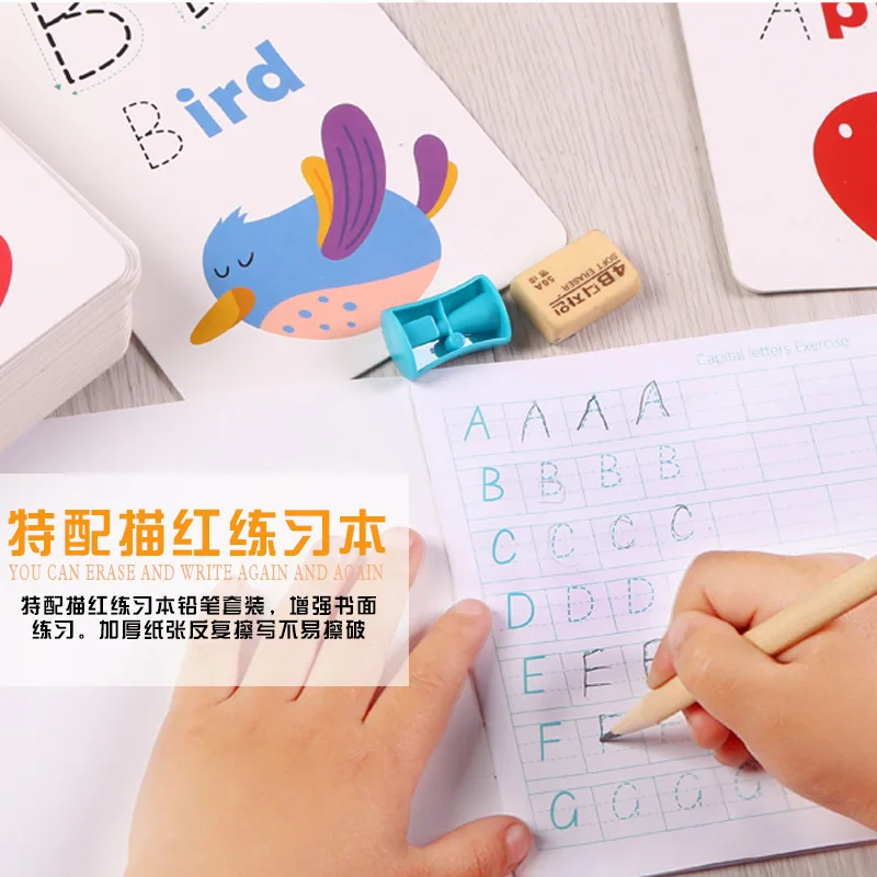 

Early Education Young CHILDREN'S Lettered with Numbers Handwritten Cognitive Card 3-4-5 Tracing Calligraphy Repeated Practice Wr