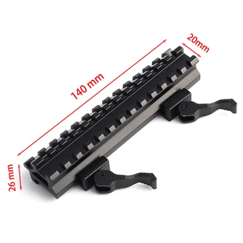 

Tactical Riser Mount Quick Detachable 20mm Quick Release Double Weaver Picatinny Rail Mount 13 Slots for Hunting