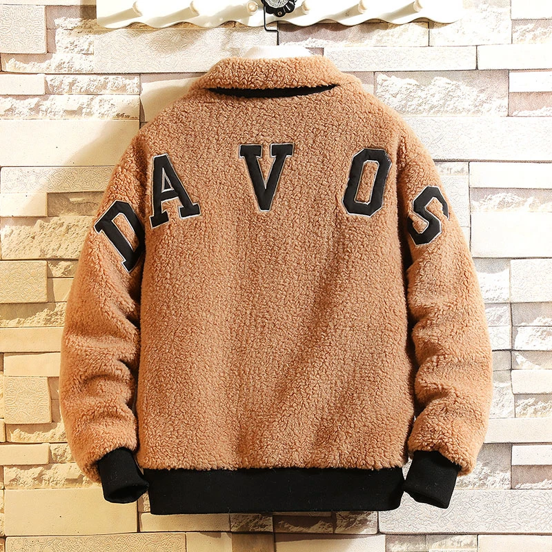 UYUK2019 Winter Fashion Temperament Loose Warm Thick Lapel Lamb Decoration Casual Plus-size Men's Down Jacket Clothes